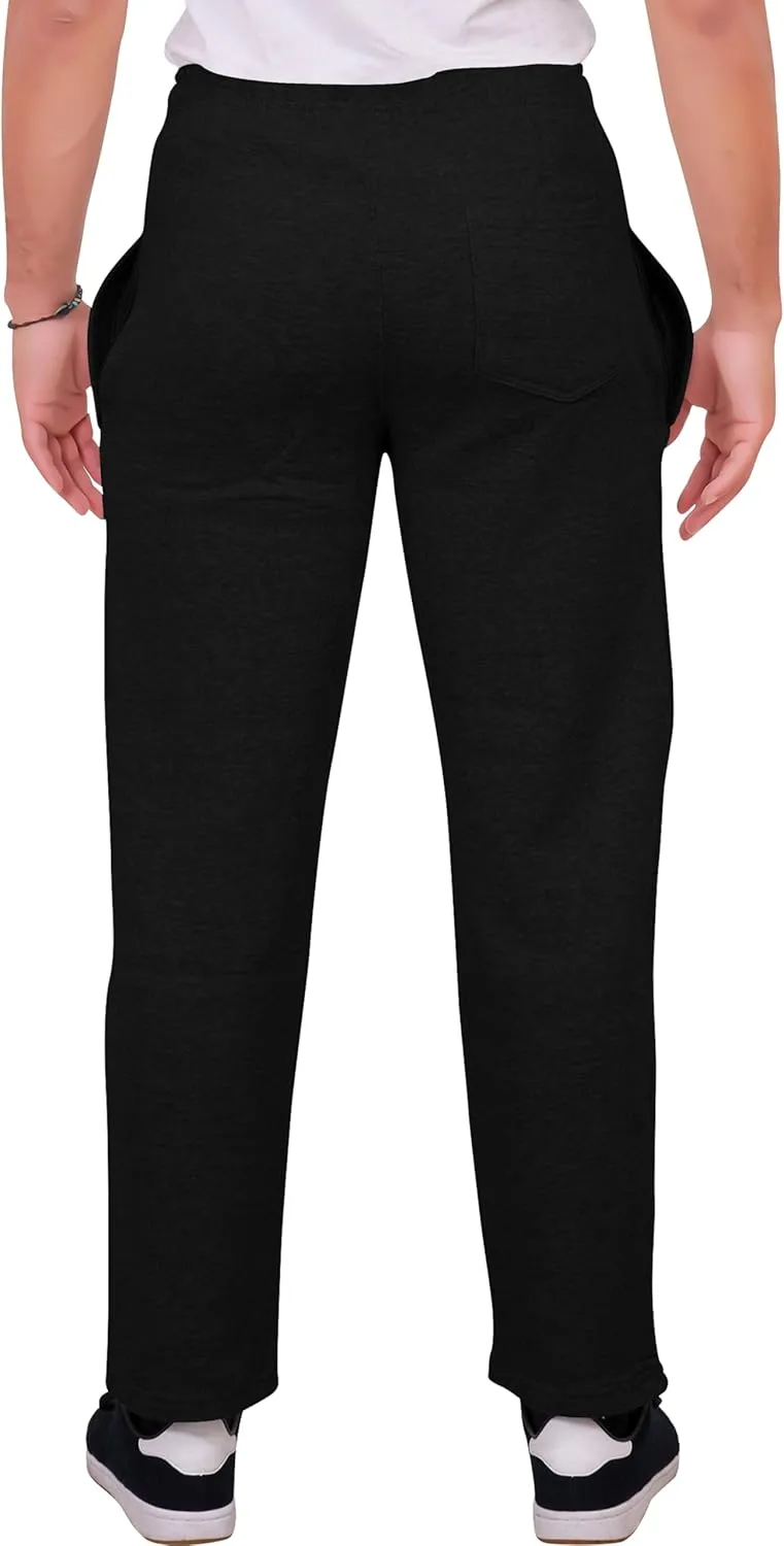 Love My Fashions® Mens Sweatpants with Pockets Open Bottom Fleece Joggers Drawstring Athletic Pants for Running Yoga Workout
