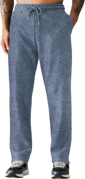 Love My Fashions® Mens Sweatpants with Pockets Open Bottom Fleece Joggers Drawstring Athletic Pants for Running Yoga Workout
