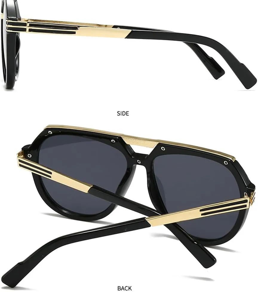 Luxury Oversized Round Sunglasses For Women Men Fashion Double Bridge Sun Glasses Shades UV400 Eyeglasses