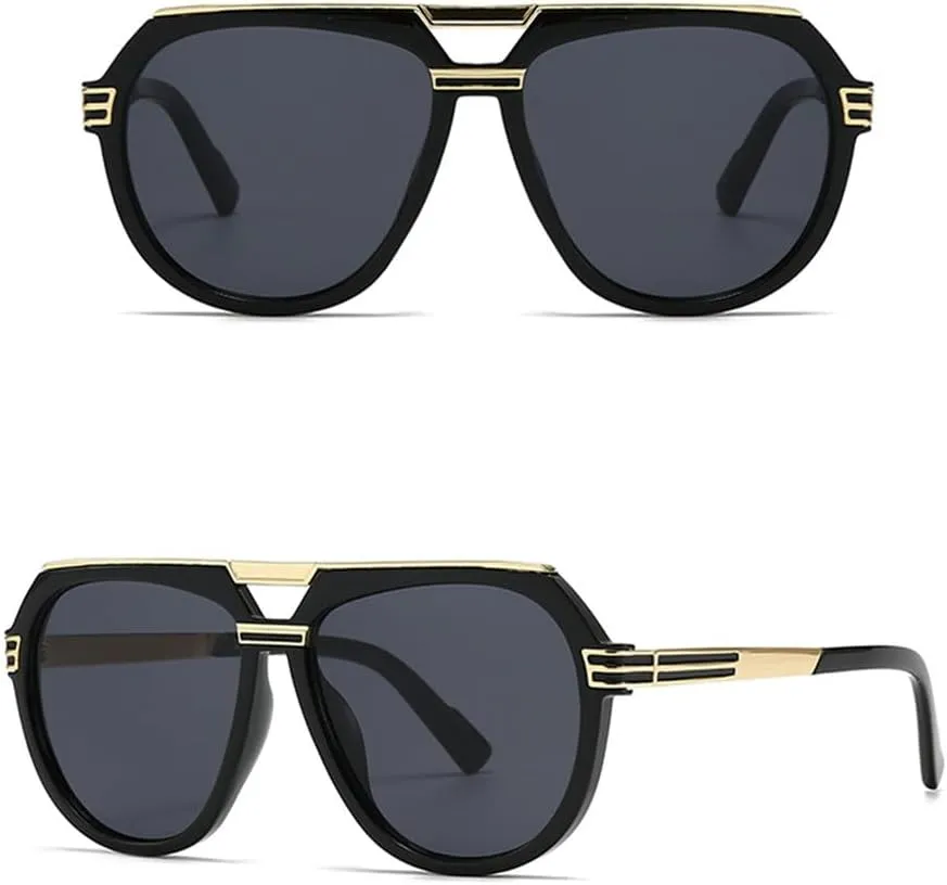 Luxury Oversized Round Sunglasses For Women Men Fashion Double Bridge Sun Glasses Shades UV400 Eyeglasses