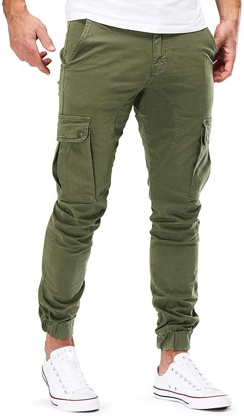 Mens Hiking Tactical Cargo Pants Outdoor Athletic Lightweight Army Work Outdoor Training Trousers with Pockets