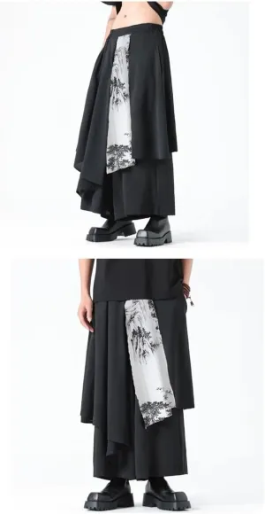 Men's Pants Casual Loose Trousers Summer Stretwear Elastic Waist Wide Leg Pants