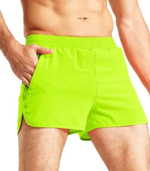MIER Men's 3 Inches Quick Dry Running Shorts Liner Lightweight Water Resistant Athletic Workout Lined Shorts