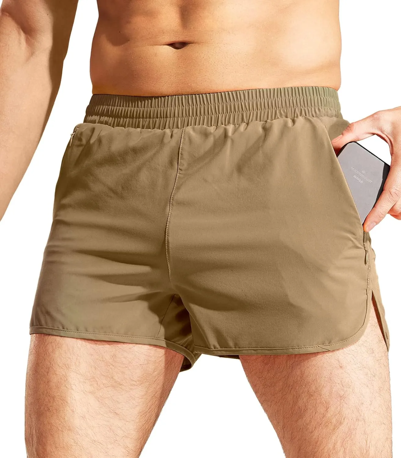 MIER Men's 3 Inches Quick Dry Running Shorts Liner Lightweight Water Resistant Athletic Workout Lined Shorts