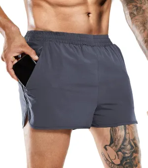 MIER Men's 3 Inches Quick Dry Running Shorts Liner Lightweight Water Resistant Athletic Workout Lined Shorts