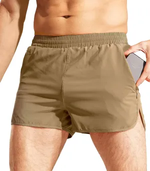 MIER Men's 3 Inches Quick Dry Running Shorts Liner Lightweight Water Resistant Athletic Workout Lined Shorts