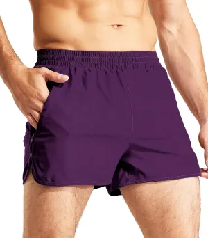MIER Men's 3 Inches Quick Dry Running Shorts Liner Lightweight Water Resistant Athletic Workout Lined Shorts