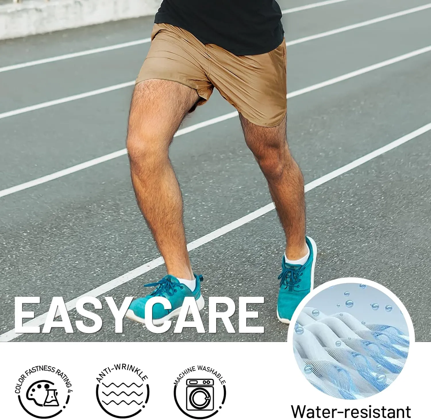 MIER Men's 3 Inches Quick Dry Running Shorts Liner Lightweight Water Resistant Athletic Workout Lined Shorts