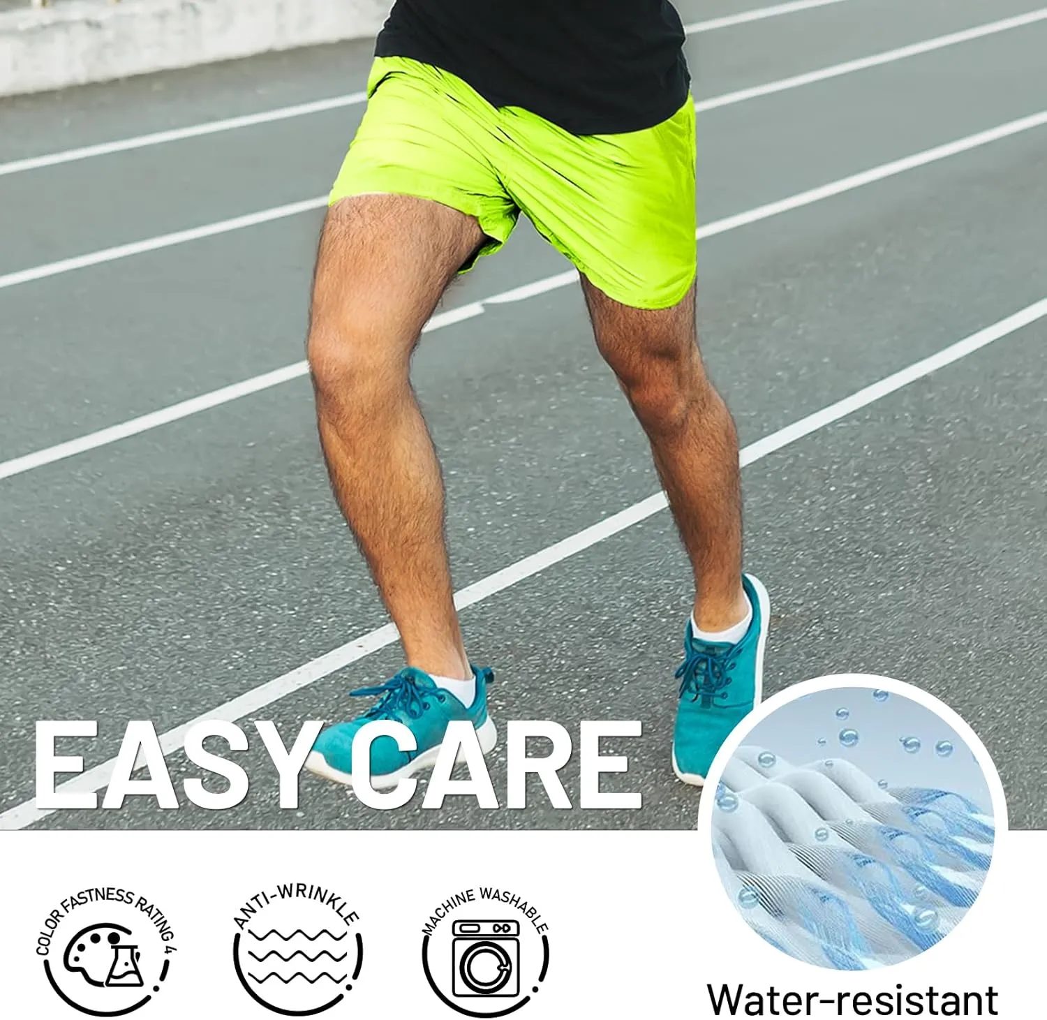 MIER Men's 3 Inches Quick Dry Running Shorts Liner Lightweight Water Resistant Athletic Workout Lined Shorts