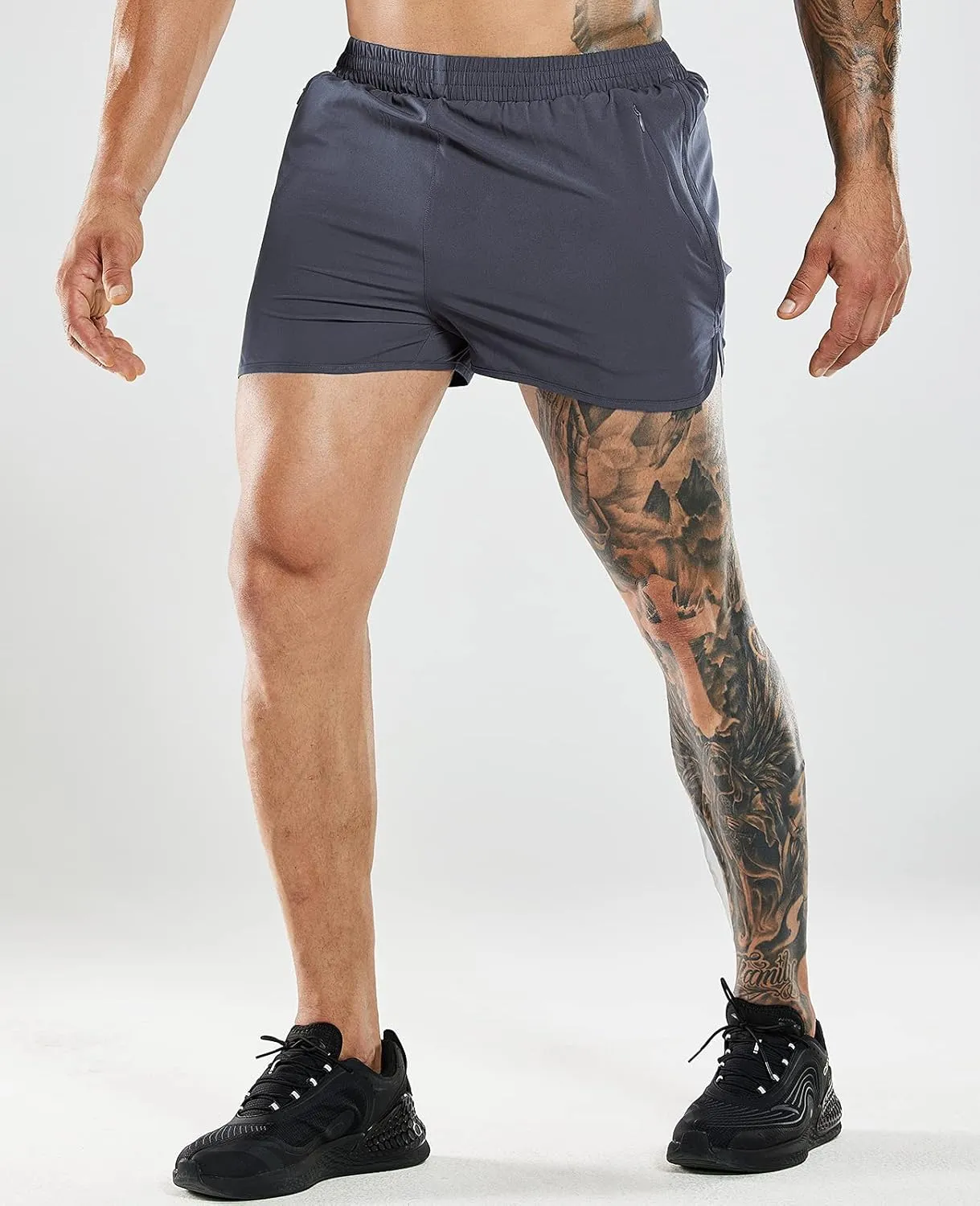 MIER Men's 3 Inches Quick Dry Running Shorts Liner Lightweight Water Resistant Athletic Workout Lined Shorts