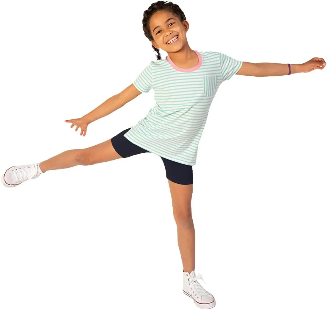 Mightly Girls' Cartwheel Shorts | 95% Soft Organic Cotton with a Touch of Stretch, Basic Undershorts for Kids, Pack of 3
