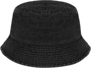 MILAKOO Unisex Demin Bucket Hat Washed Jean Fisherman Cap for Women Wide Brim Lightweight Packable