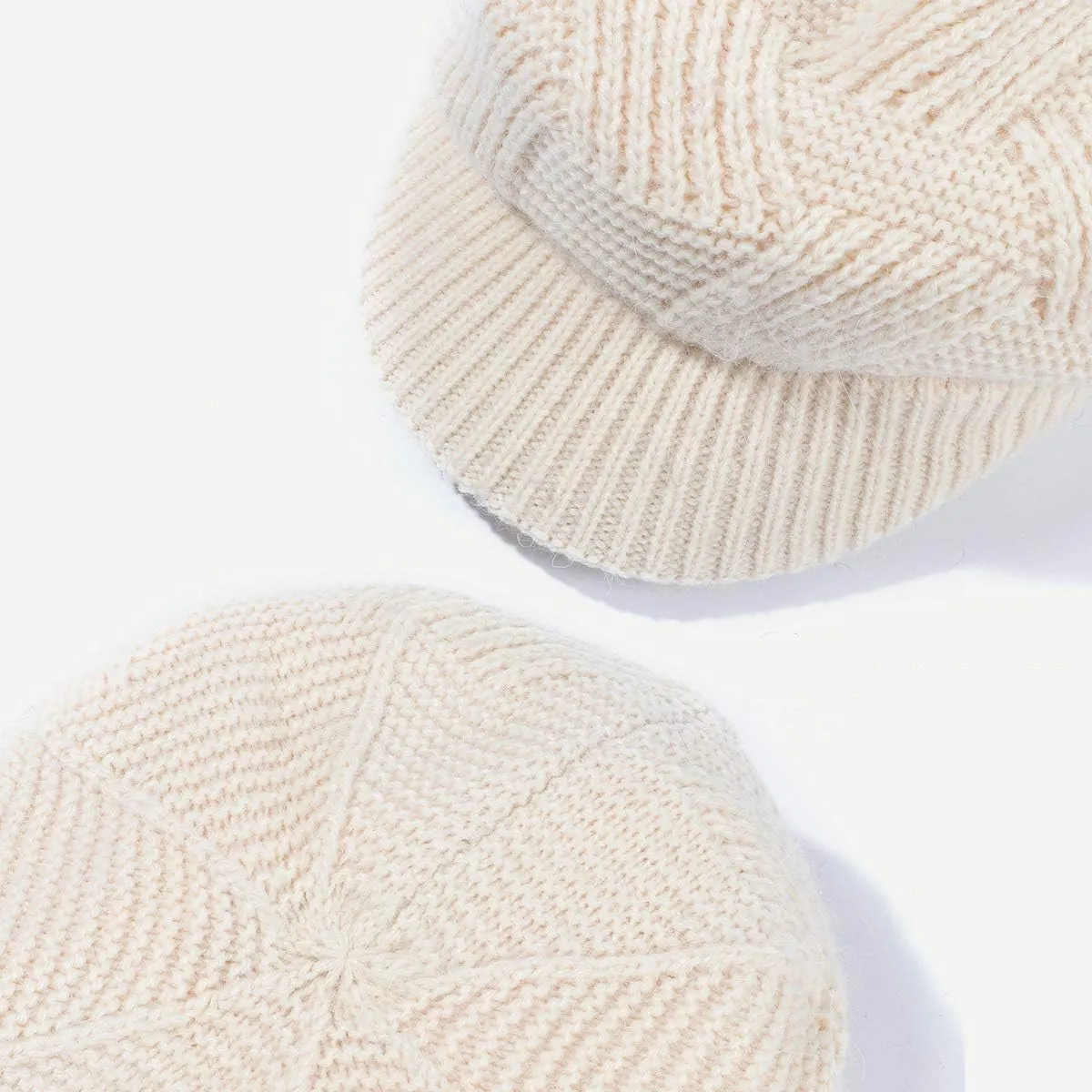 Muryobao Women Winter Warm Hat Slouchy Cable Knit Visor Crochet Beanie Hats Snow Ski Skull Cap with Brim