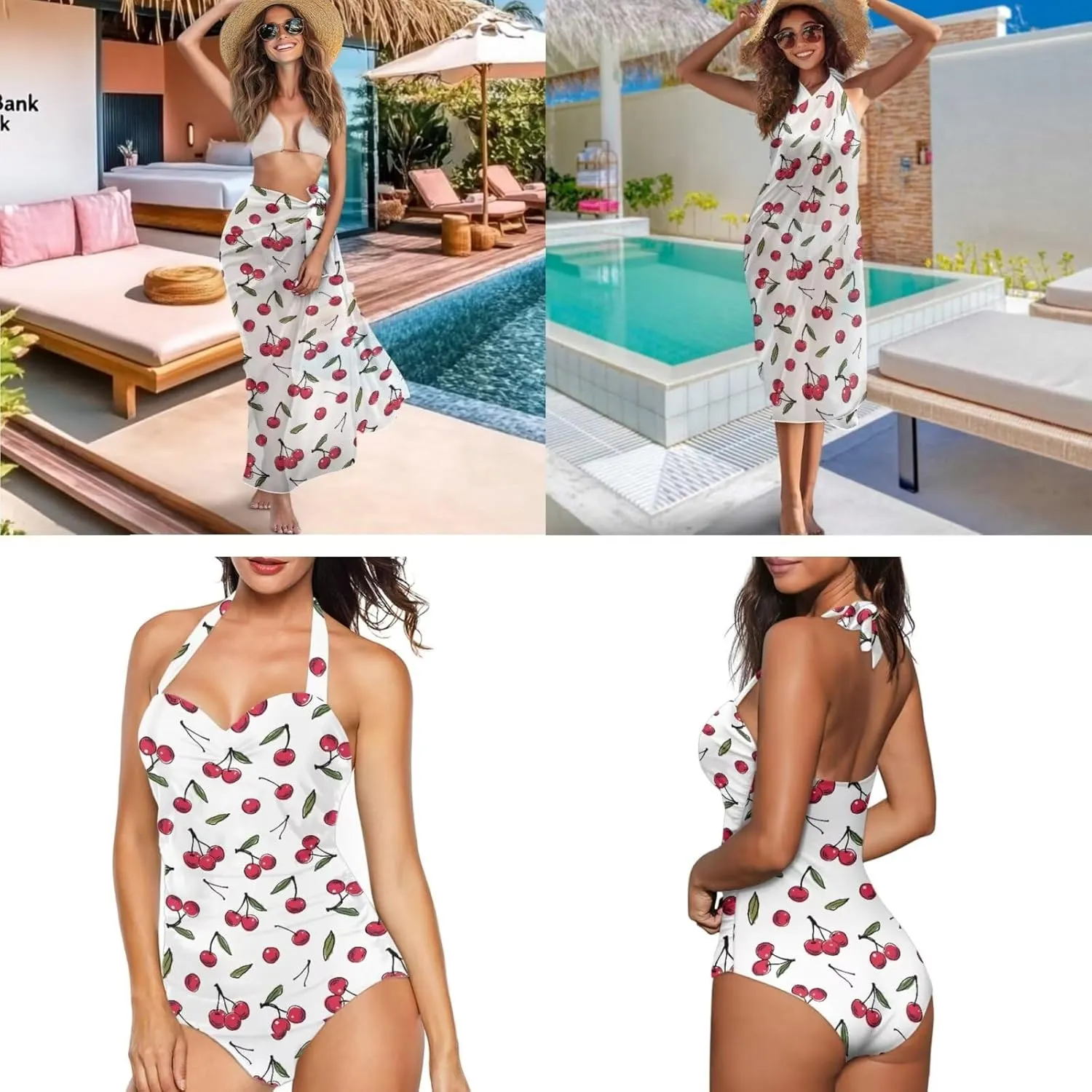 Musical Notes One Piece Swimsuit Tummy 2 Piece for Women Over 50 with Wrap Skirt Plus Size Bathing Suit Cover up