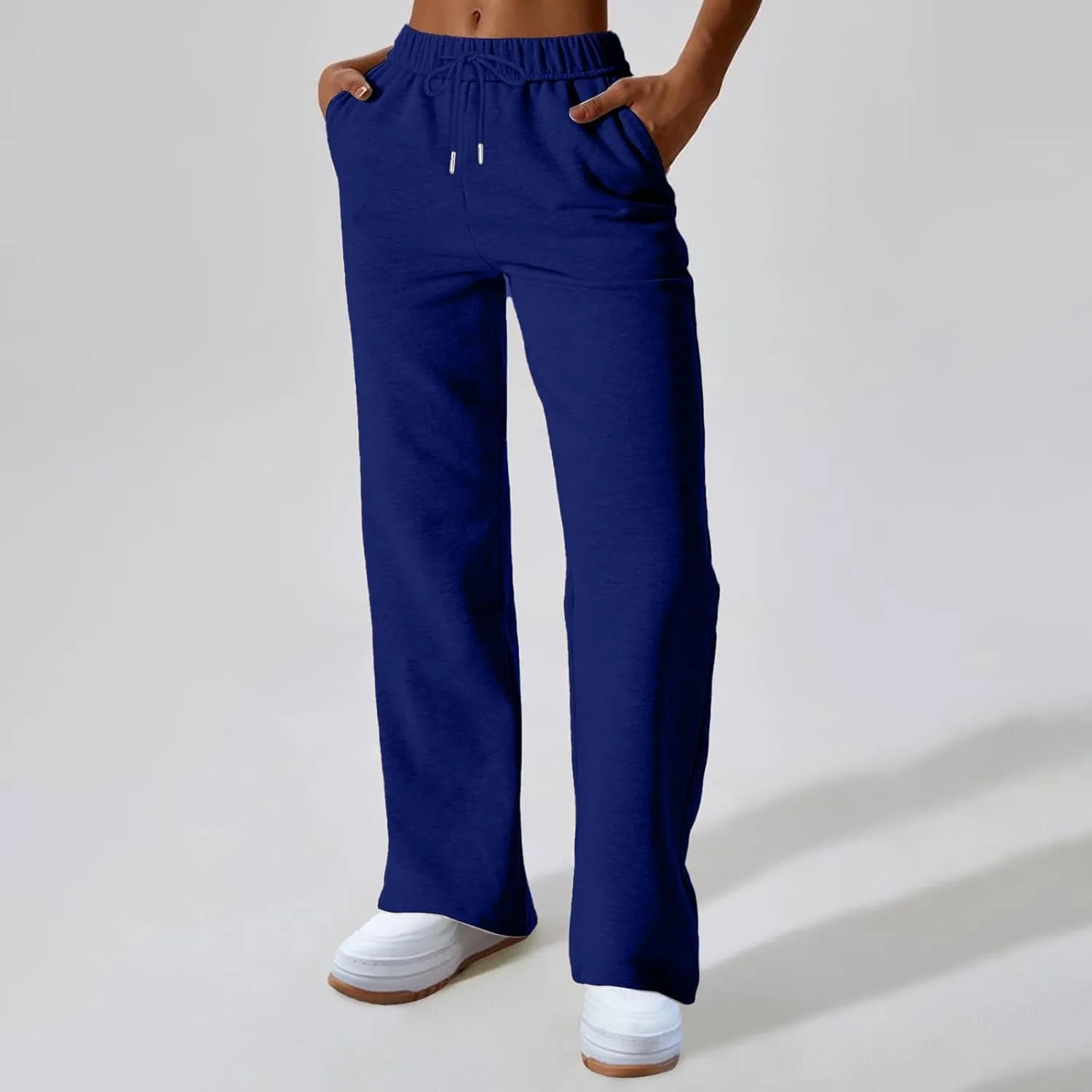NBXNZWF Womens Wide Leg Sweatpants High Waisted Baggy Lounge Casual Pants Drawstring Athletic Workout Joggers with Pockets