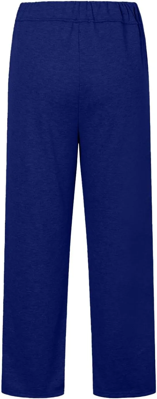 NBXNZWF Womens Wide Leg Sweatpants High Waisted Baggy Lounge Casual Pants Drawstring Athletic Workout Joggers with Pockets