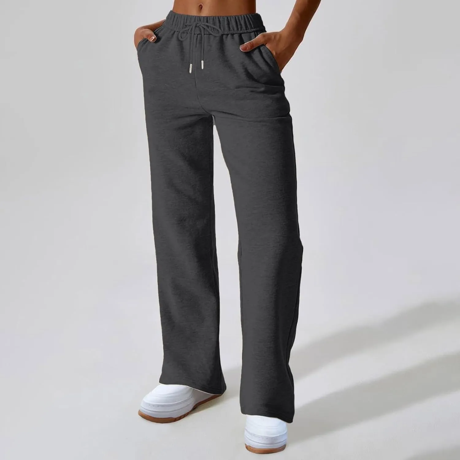NBXNZWF Womens Wide Leg Sweatpants High Waisted Baggy Lounge Casual Pants Drawstring Athletic Workout Joggers with Pockets