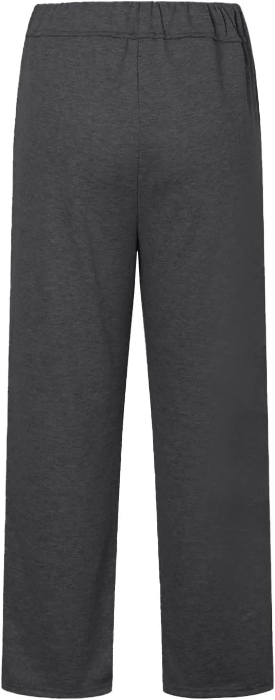 NBXNZWF Womens Wide Leg Sweatpants High Waisted Baggy Lounge Casual Pants Drawstring Athletic Workout Joggers with Pockets