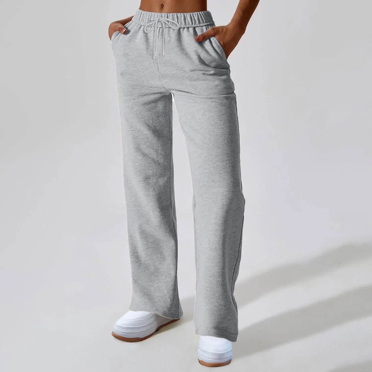 NBXNZWF Womens Wide Leg Sweatpants High Waisted Baggy Lounge Casual Pants Drawstring Athletic Workout Joggers with Pockets
