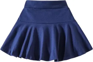 Neutocd Toddler Baby Girls Skirts Skorts Elastic Girl Pleated Skirts Kid Casual Stretch Waist Skater Skort Built in Shorts