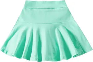 Neutocd Toddler Baby Girls Skirts Skorts Elastic Girl Pleated Skirts Kid Casual Stretch Waist Skater Skort Built in Shorts
