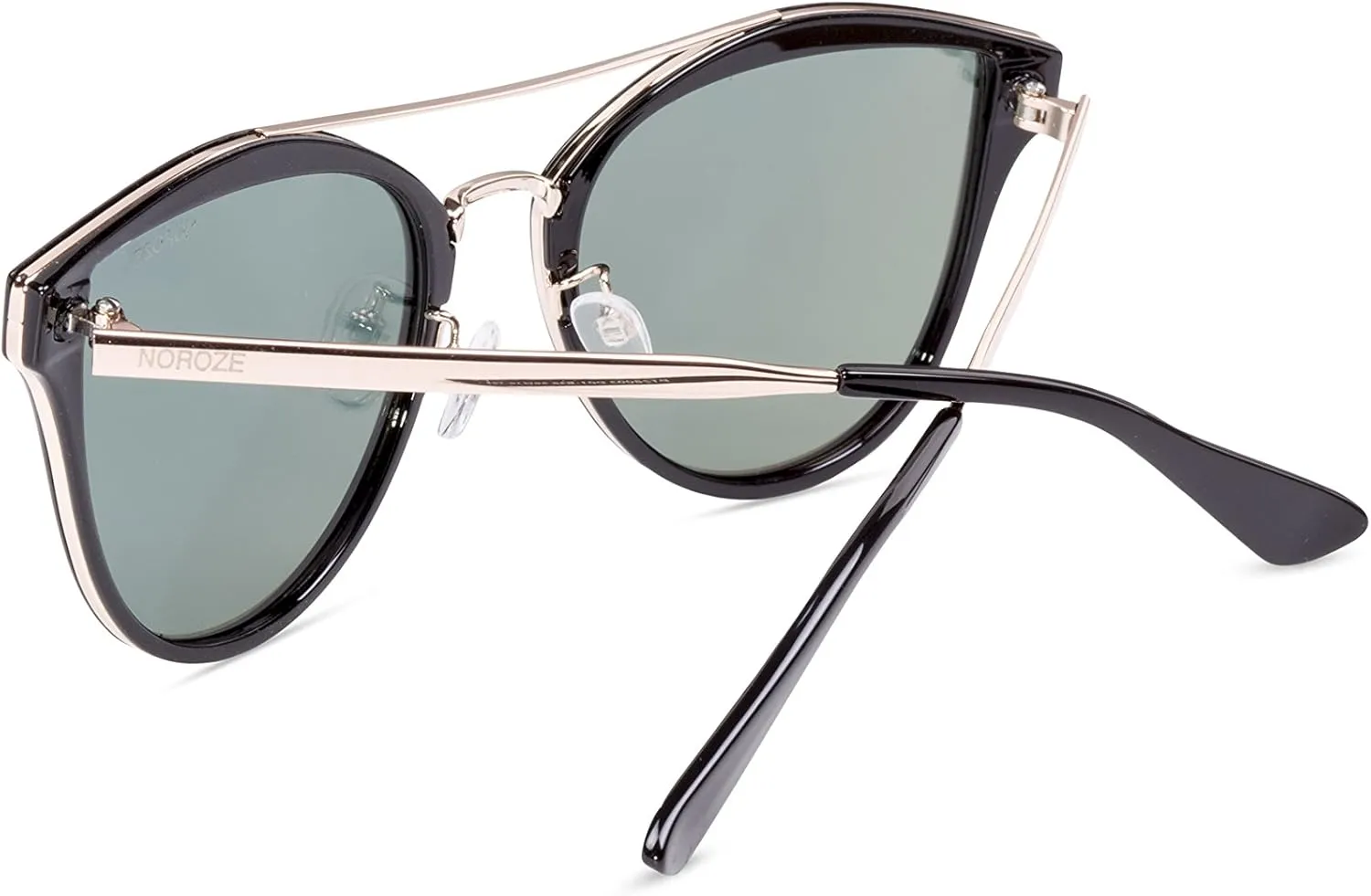 NOROZE Womens Polarised Double Bridge Cat Eye Sunglasses Shades