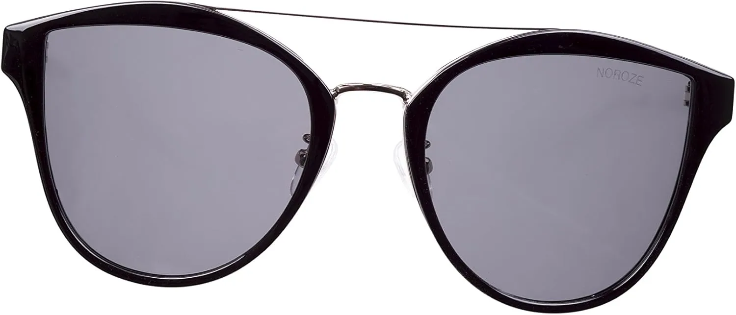 NOROZE Womens Polarised Double Bridge Cat Eye Sunglasses Shades