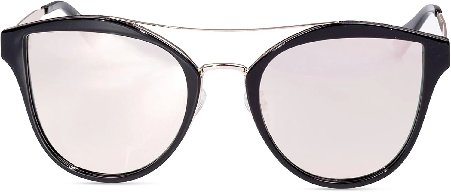 NOROZE Womens Polarised Double Bridge Cat Eye Sunglasses Shades