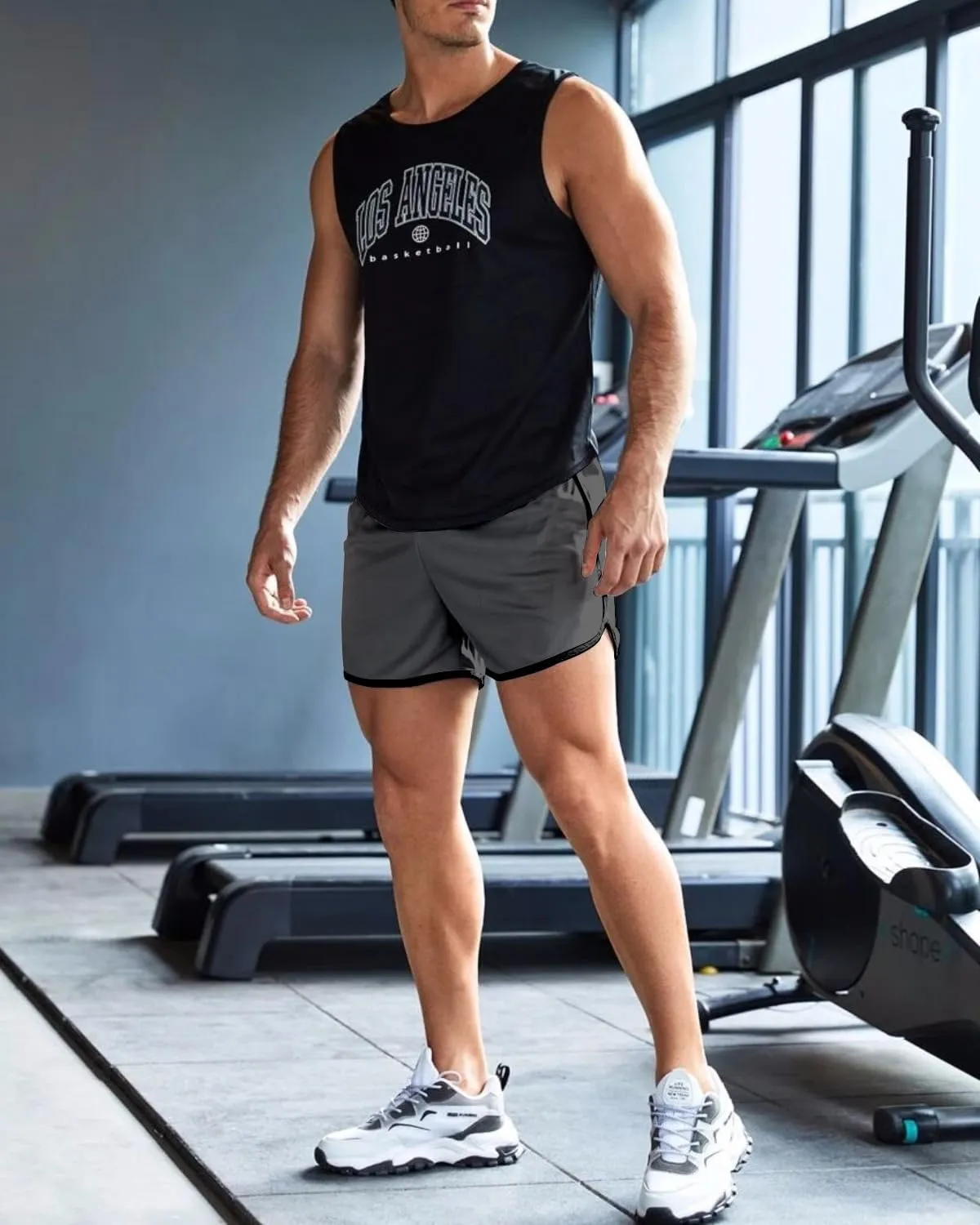 OEBLD Mens Running Shorts 3 Inch Breathable Quick Dry Workout Athletic Short Shorts with Zipper Pockets