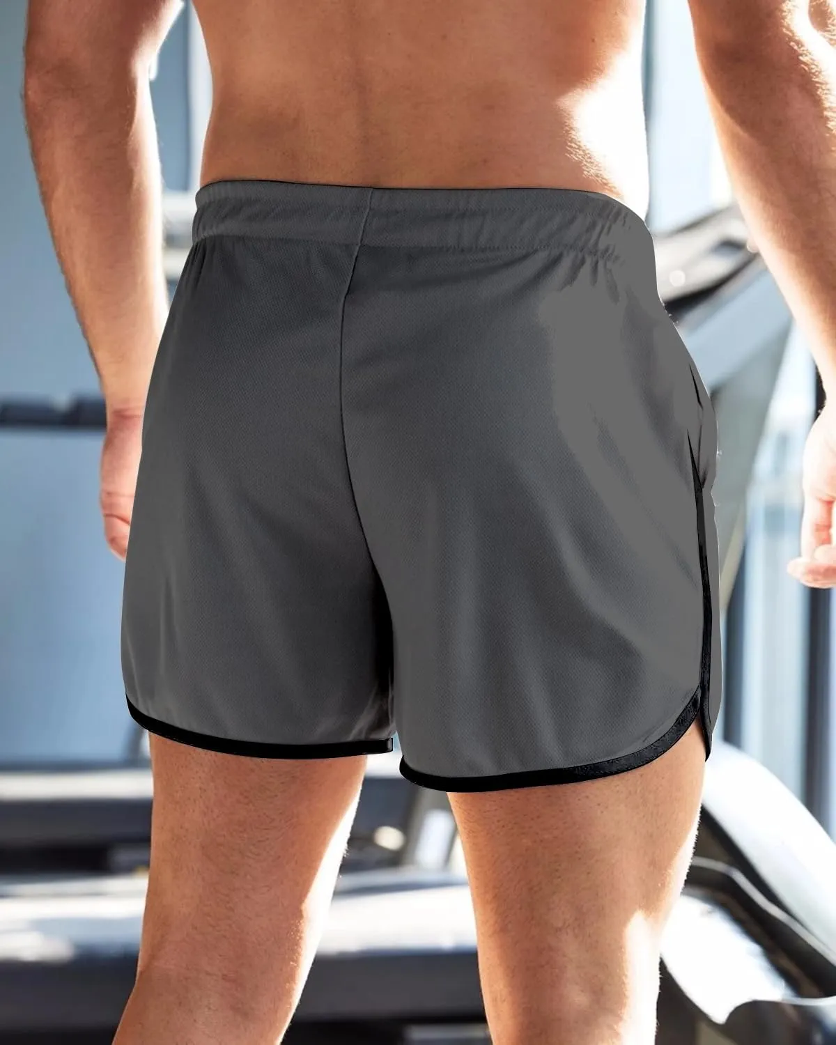 OEBLD Mens Running Shorts 3 Inch Breathable Quick Dry Workout Athletic Short Shorts with Zipper Pockets