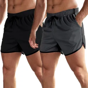 OEBLD Mens Running Shorts 3 Inch Breathable Quick Dry Workout Athletic Short Shorts with Zipper Pockets