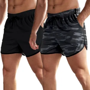 OEBLD Mens Running Shorts 3 Inch Breathable Quick Dry Workout Athletic Short Shorts with Zipper Pockets