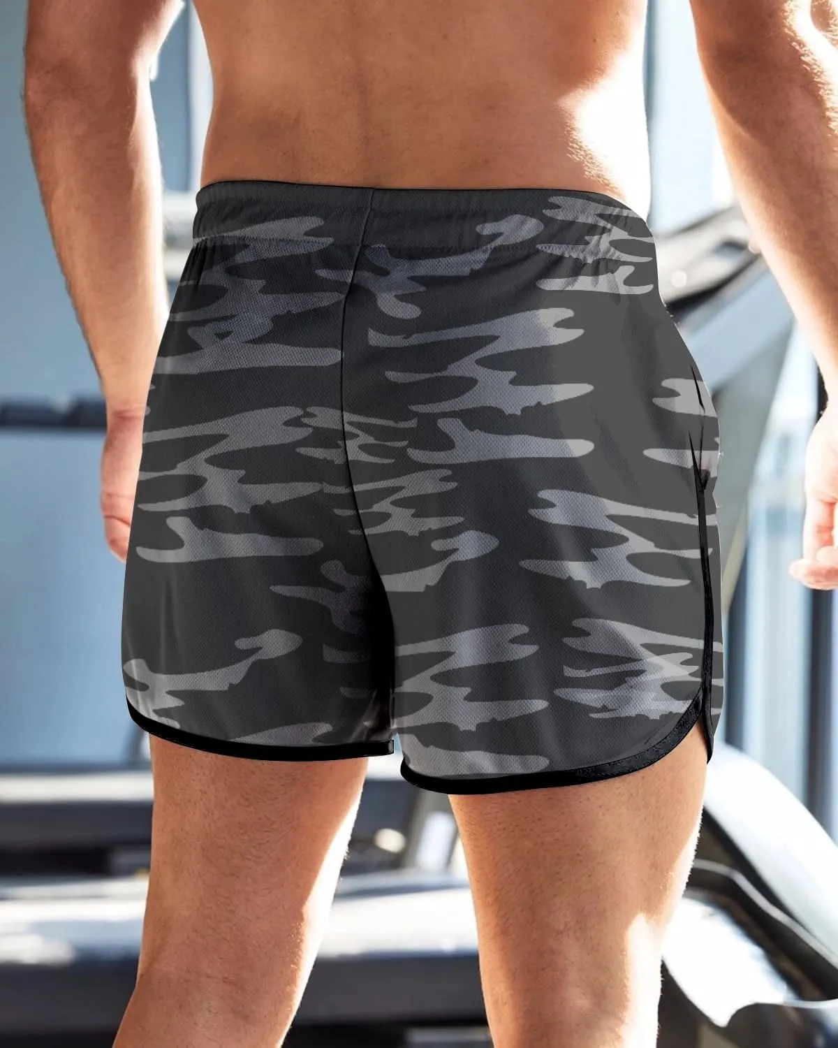 OEBLD Mens Running Shorts 3 Inch Breathable Quick Dry Workout Athletic Short Shorts with Zipper Pockets