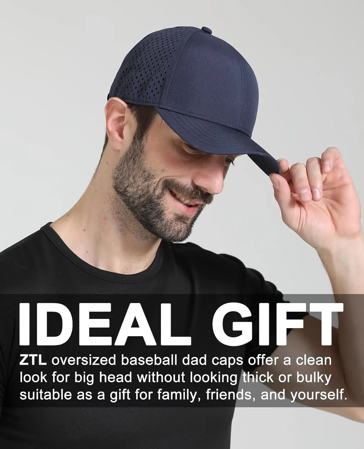Oversize XL XXL Quick Dry Baseball Cap, Large Performance Snapback Hats, Laser Cut Mesh Ball Cap for Men Big Heads 23.5"-26"