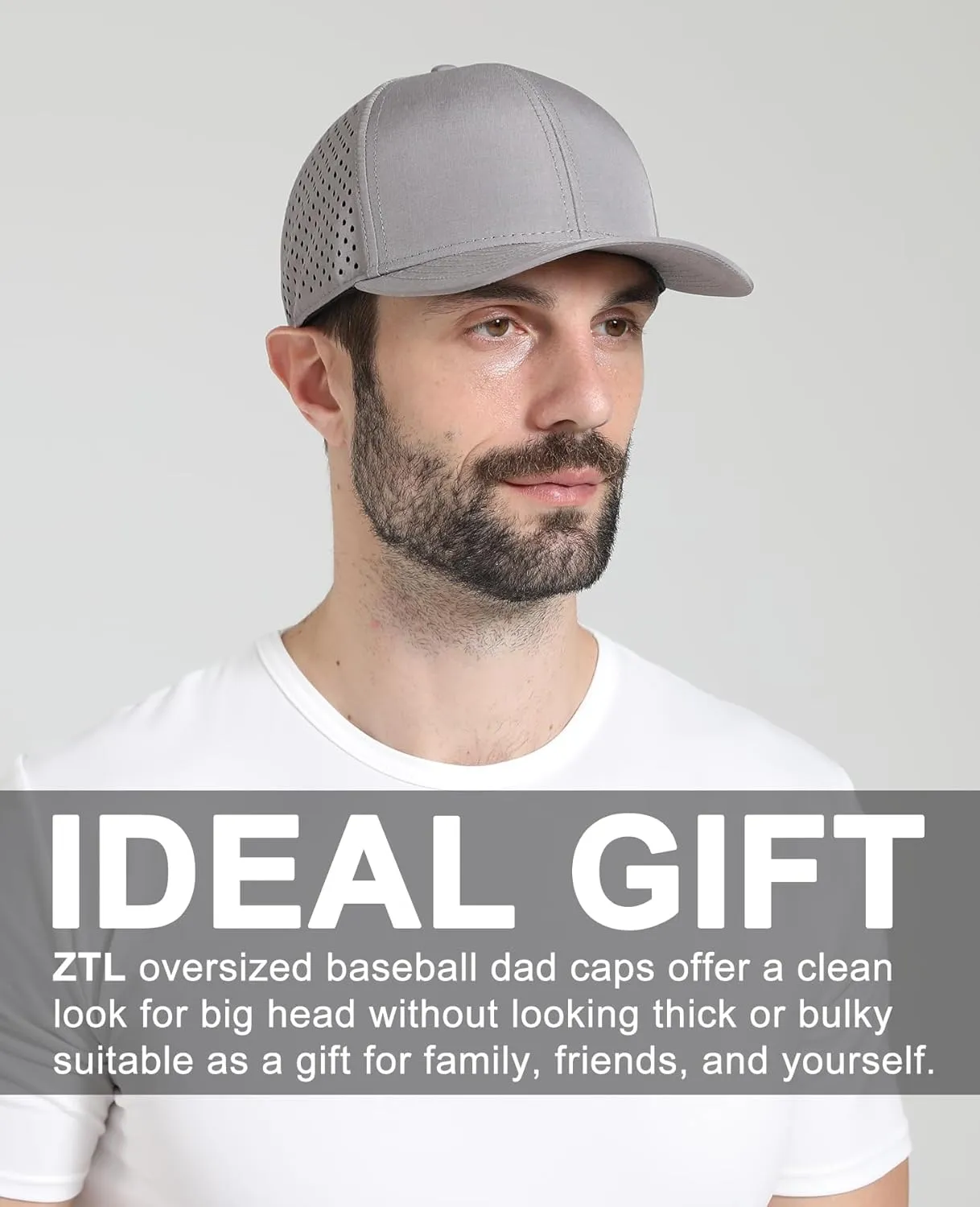 Oversize XL XXL Quick Dry Baseball Cap, Large Performance Snapback Hats, Laser Cut Mesh Ball Cap for Men Big Heads 23.5"-26"
