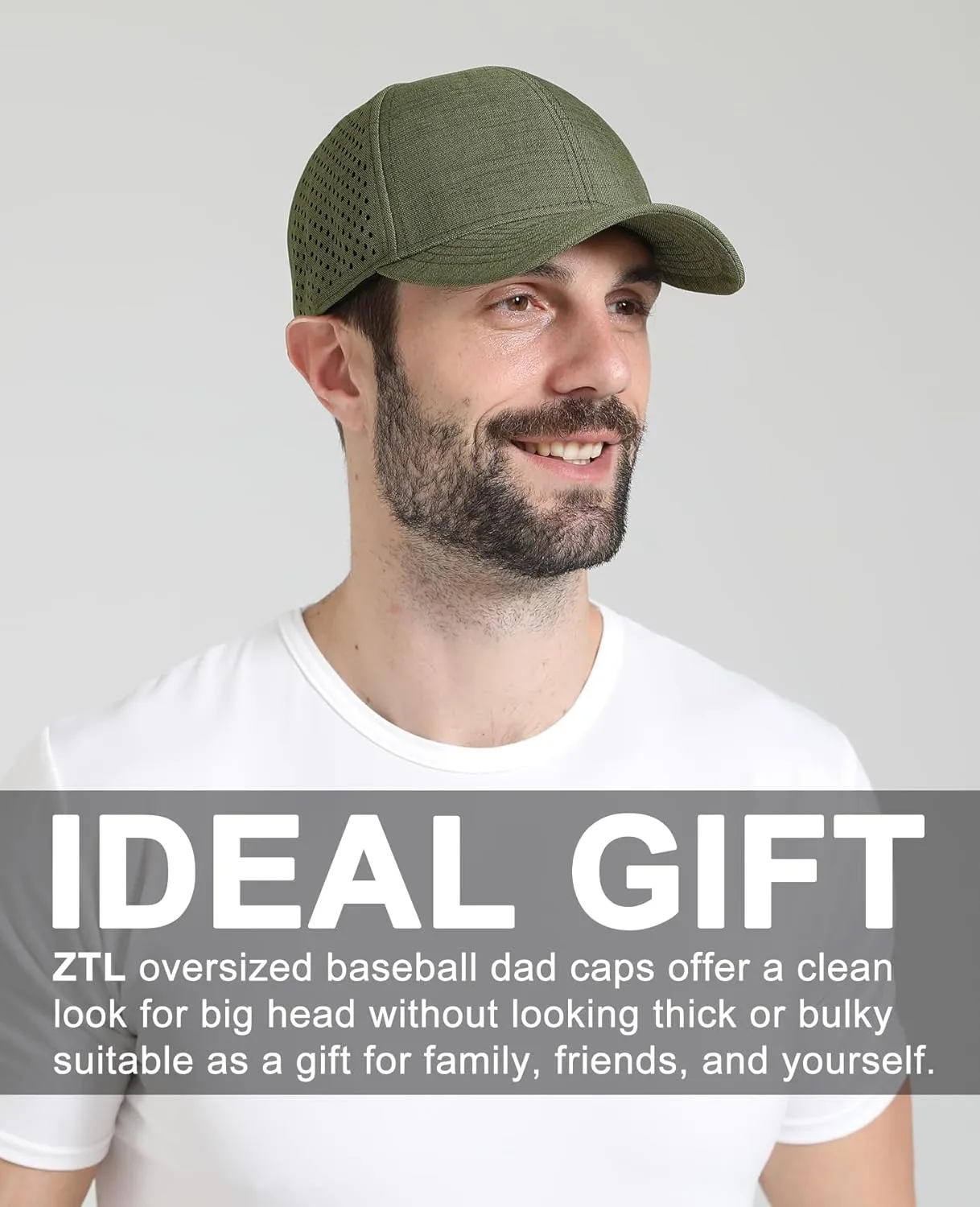 Oversize XL XXL Quick Dry Baseball Cap, Large Performance Snapback Hats, Laser Cut Mesh Ball Cap for Men Big Heads 23.5"-26"