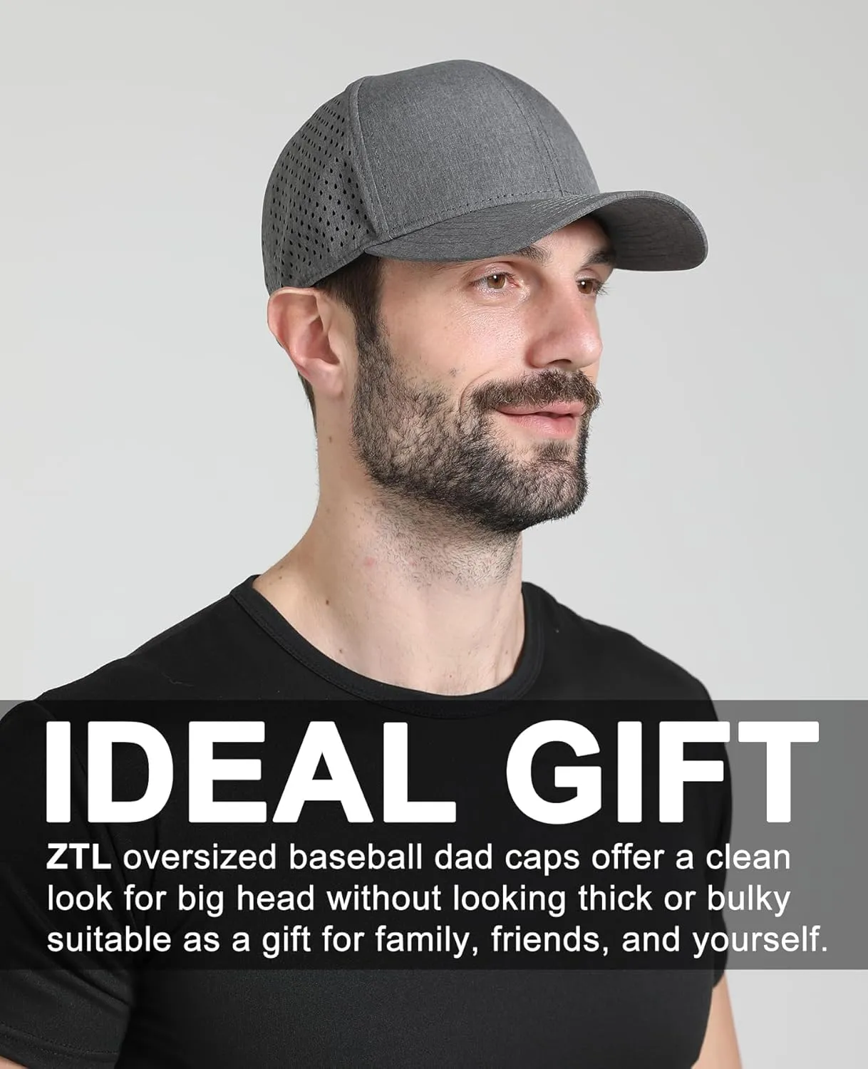 Oversize XL XXL Quick Dry Baseball Cap, Large Performance Snapback Hats, Laser Cut Mesh Ball Cap for Men Big Heads 23.5"-26"