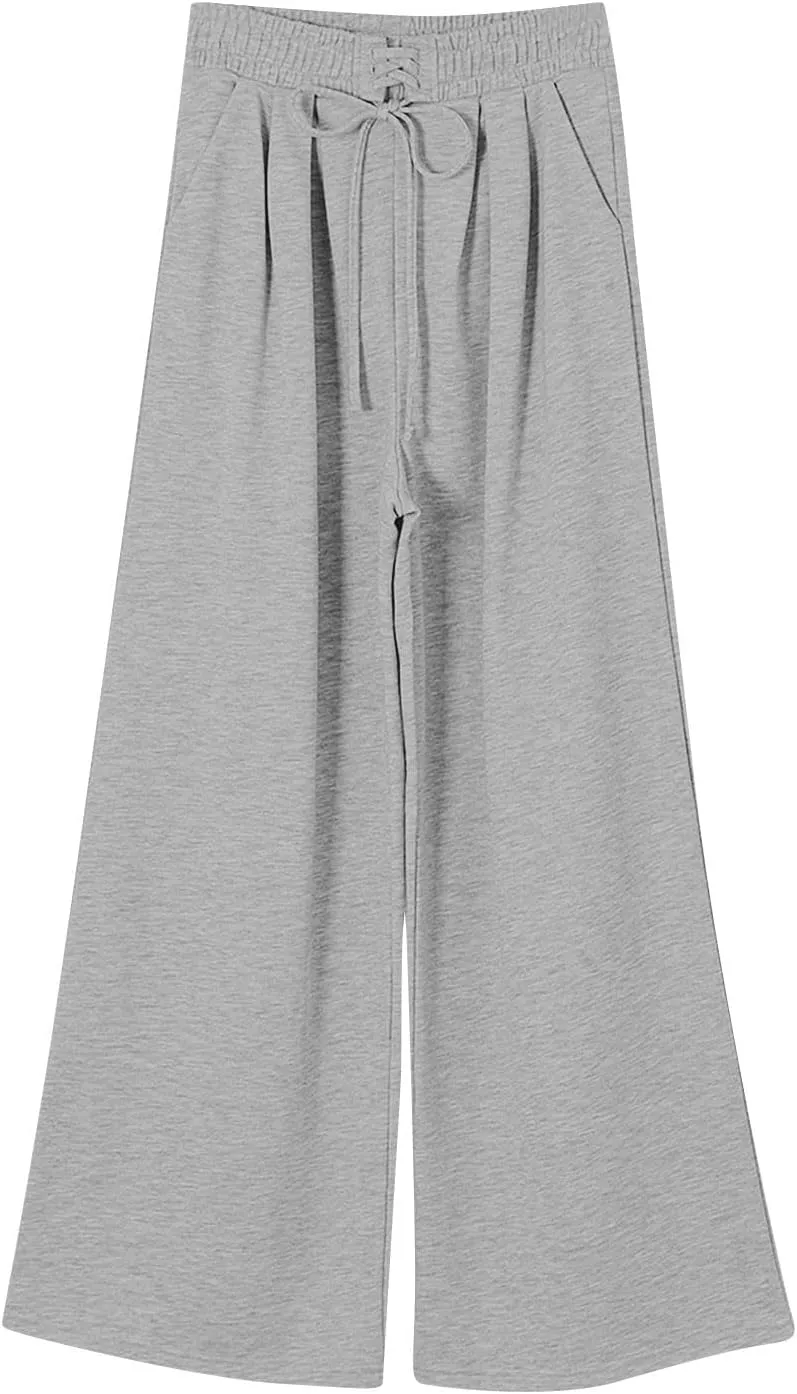 Oversized Wide Leg Sweatpants Women Baggy Drawstring High Waisted Sweatpants Active Workout Pants with Pockets