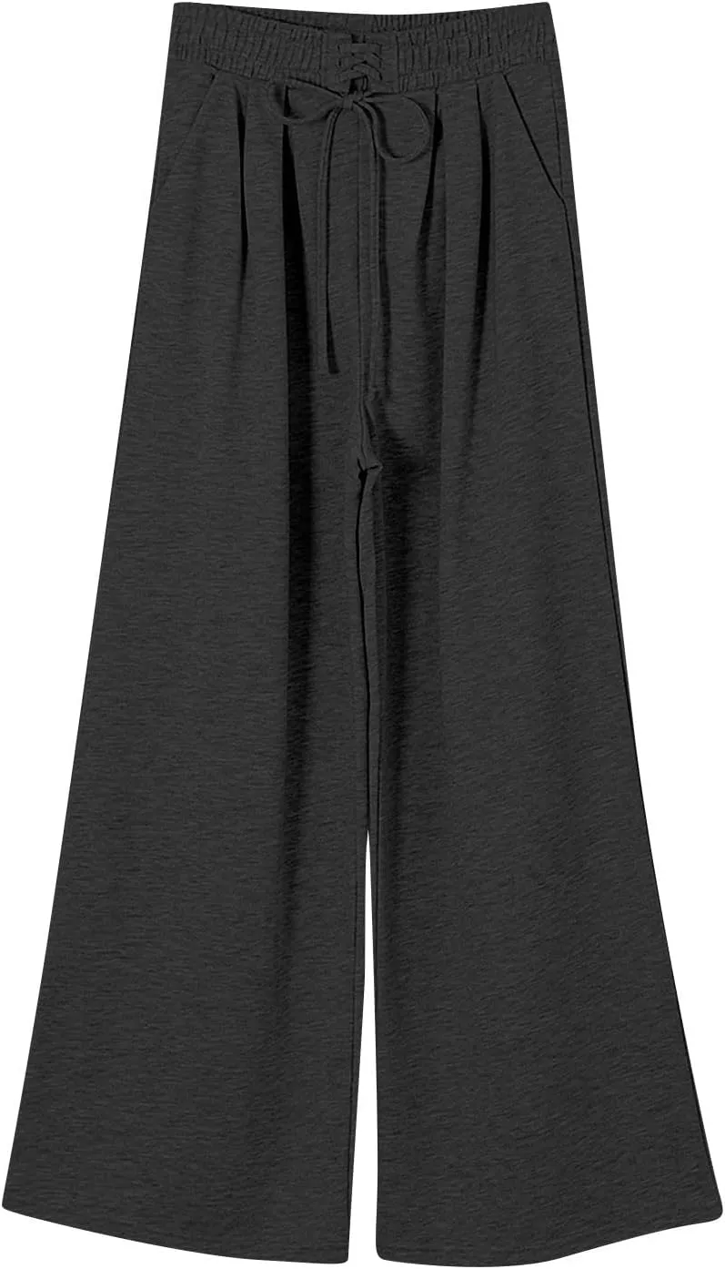 Oversized Wide Leg Sweatpants Women Baggy Drawstring High Waisted Sweatpants Active Workout Pants with Pockets