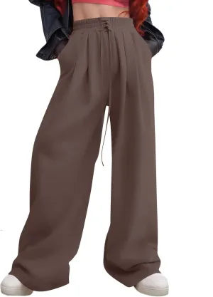 Oversized Wide Leg Sweatpants Women Baggy Drawstring High Waisted Sweatpants Active Workout Pants with Pockets