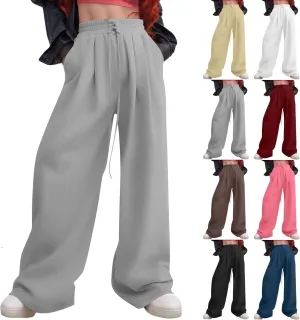 Oversized Wide Leg Sweatpants Women Baggy Drawstring High Waisted Sweatpants Active Workout Pants with Pockets