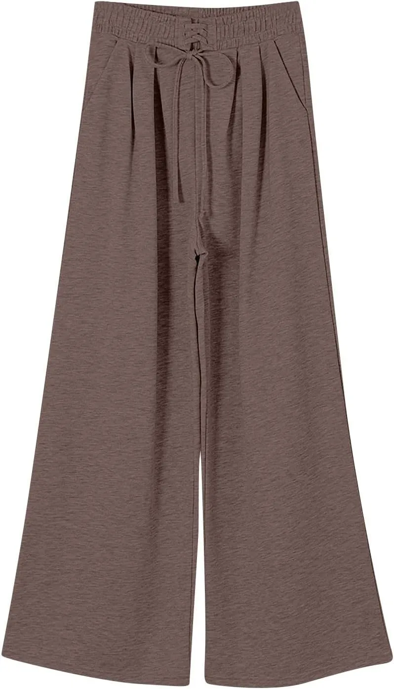 Oversized Wide Leg Sweatpants Women Baggy Drawstring High Waisted Sweatpants Active Workout Pants with Pockets