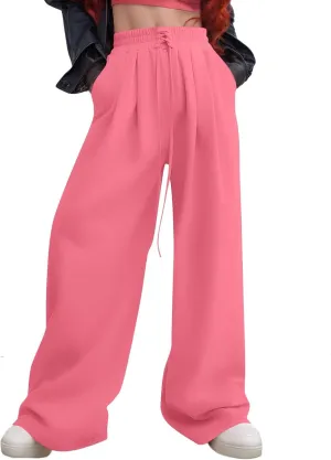 Oversized Wide Leg Sweatpants Women Baggy Drawstring High Waisted Sweatpants Active Workout Pants with Pockets