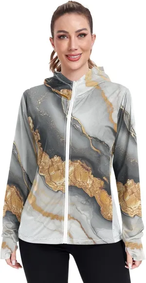 Plain Hoodie Long Sleeve Swim Shirts for Women UPF 50  Protection Workout Sweatshirt Hiking Outdoor Performance