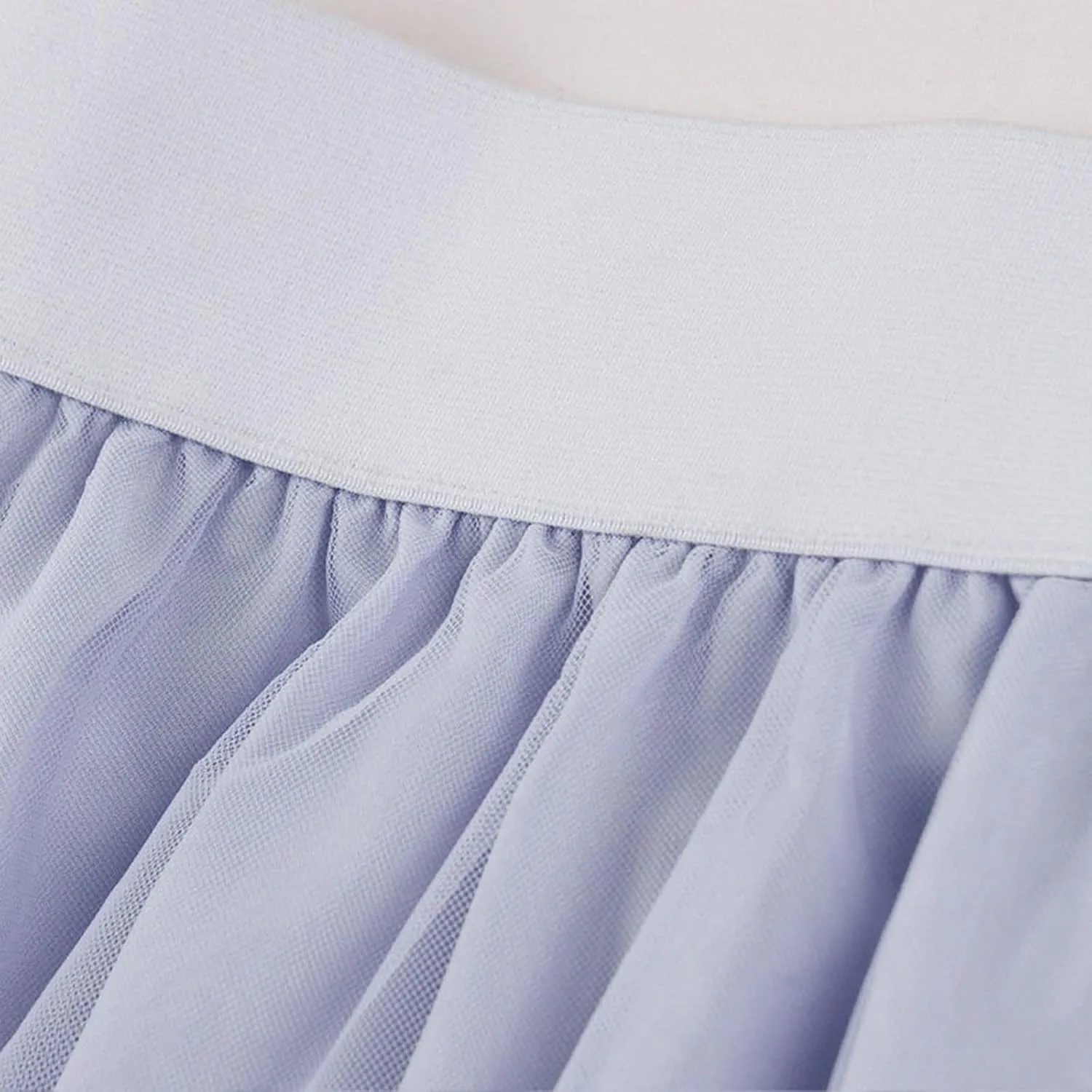 Pleated Skirts for Women Cute Elegant Stretch Waist Pleated Double Layer Party Midi Skirt Summer Causal Swing Skirt