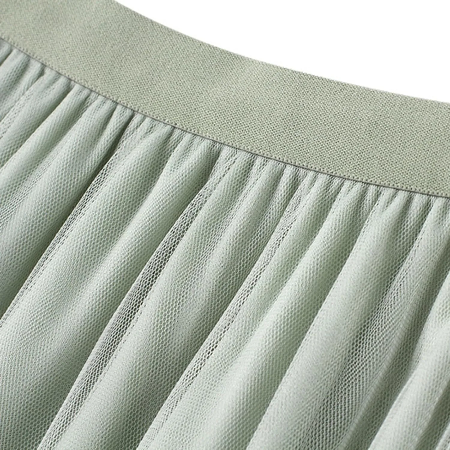 Pleated Skirts for Women Tulle Skirt Formal High Low Asymmetrical A-Line Fairy Elastic Waist Layered Long Midi Skirts