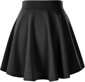 Plus Size Skirts for Women Flowy Pleated Skirts Casual Skater Skirt A-Line Mini Skirts High Wiasted Basic Skirts
