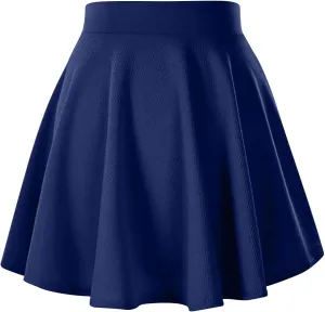 Plus Size Skirts for Women Flowy Pleated Skirts Casual Skater Skirt A-Line Mini Skirts High Wiasted Basic Skirts