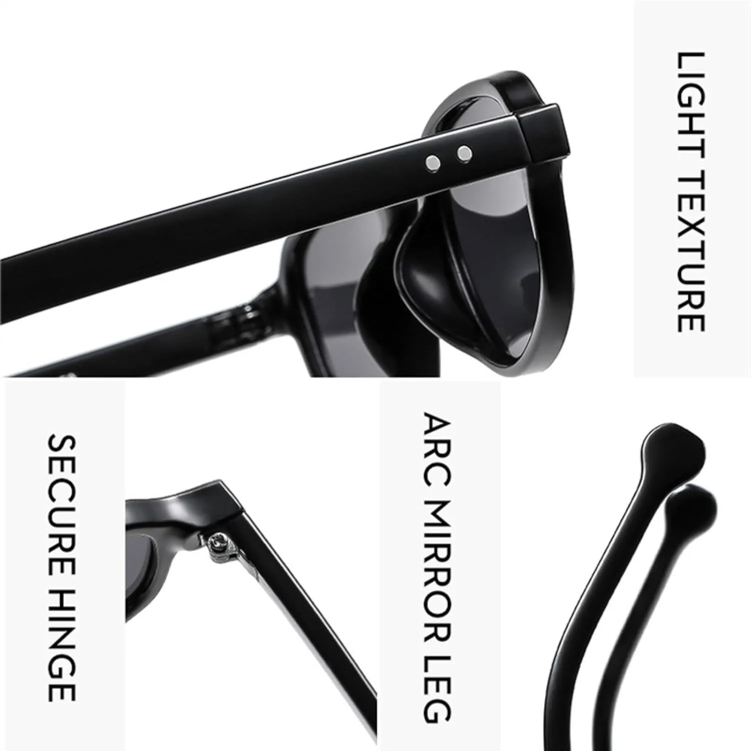 Popular Fashion Small Cat Eye Women Sunglasses Retro Clear Ocean Lens Uv400 Men Rivets