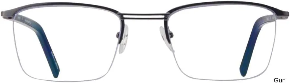 ProEyes Attitude 3, Progressive Multifocal Blue Light Blocking Readers w/Spring Hinge, Anti-Reflective Resin Lens, 0 Power on Top Lens (Rectangular Gun, up 0.00,down 1.00)